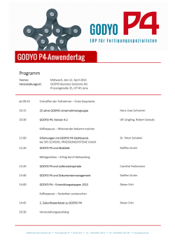 GODYO P4-Anwendertag 2015