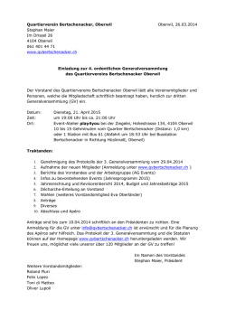 - Neuigkeiten - Quartierverein Bertschenacker Oberwil