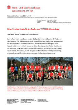Neue Vereinstrikots für die Radler des TSV 1880 Wasserburg