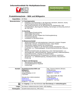 Informationsblatt f&uuml;r MultiplikatorInnen Produktionsschule &ndash; BOK