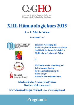 Hämatologiekurs 2015 - Medizinische Universität Wien