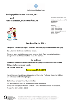 Donnerstag, 21.05.2015 um 15.00 Uhr Herr Weifenbach, PariSozial