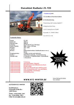 Datenblatt ZL 920 - Autoservice Winter in Wriezen