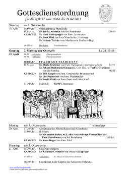 Gottesdienstordnung - Gemeinde Saalbach