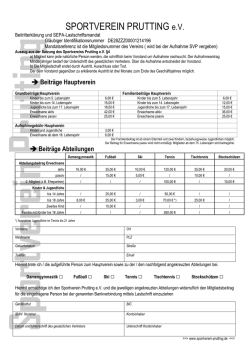 Mitgliedschaft - SV Prutting eV