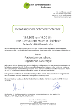 5. Schmerzkonferenz - zentrum schmerzmedizin bodensee
