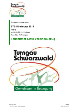 Teilnehmerliste Nord - Turngau Schwarzwald