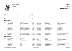 Prüfung BH1 und FH97 1 am 18.04.2015 Startliste