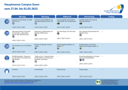 Hauptmensa Campus Essen vom 20.04. bis 24.04.2015