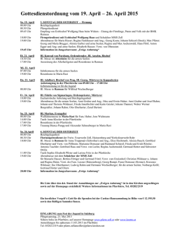 Gottesdienstordnung vom 19. April