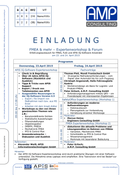 5. FMEA & mehr - Expertenworkshop & Forum