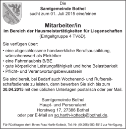 Mitarbeiter/in - Samtgemeinde Bothel