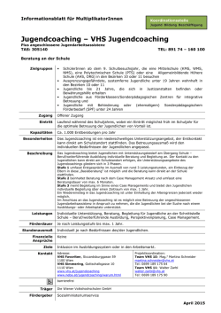 Jugendcoaching &ndash; VHS Jugendcoaching