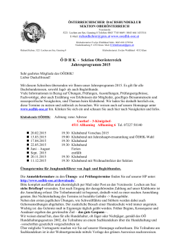 Jahresprogramm 2015 - Österreichischer Dachshundeklub