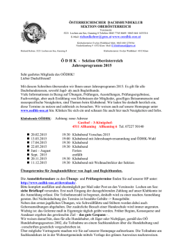 Jahresprogramm 2015 - &Ouml;sterreichischer Dachshundeklub