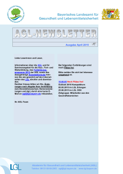 AGL-Newsletter - Bayerisches Landesamt für Gesundheit und