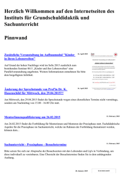 Herzlich Willkommen auf den Internetseiten des Instituts f&uuml;r