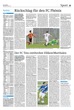 Berichterstattung Landbote - 1. Mannschaft FC Wiesendangen