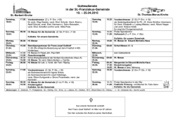 Gottesdienste in der St.-Franziskus