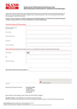 Sepa-Lastschriftmandat / &Auml;nderung der