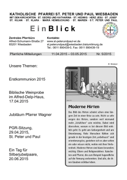aktueller EinBlick - Katholische Pfarrei St. Peter und Paul Wiesbaden