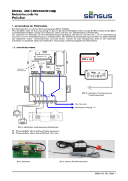 Einbau- und Betriebsanleitung Netzteilmodule für PolluStat