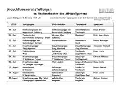 Heckentheater Programm 2015