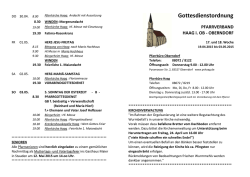 Gottesdienstordnung in Oberndorf