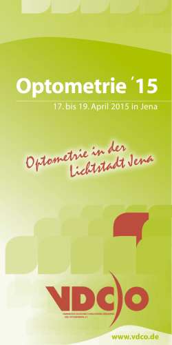 Folder Programm Optometrie`15
