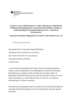 Gru&szlig;wort der St&auml;ndigen Vertreterin Nadia Lichtenberger