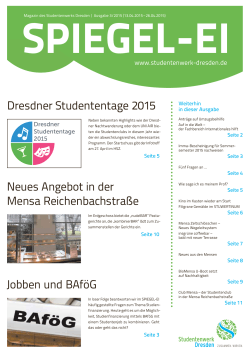 Dresdner Studententage 2015 Neues Angebot in der Mensa