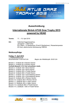 Ausschreibung Internationale Ströck ATUS Graz Trophy 2015