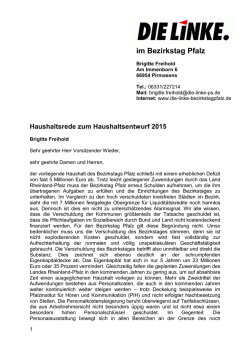 Haushaltsrede 2015