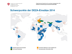 Schwerpunkte der DEZA-Eins&auml;tze 2014
