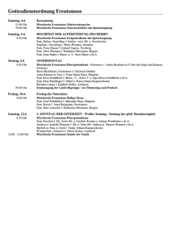 Gottesdienstordnung - 04.04.2015 bis 12.04.2015