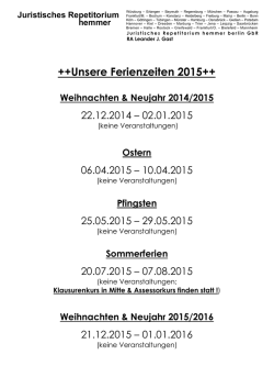 Ferienzeiten 2015 - hemmer repetitorium
