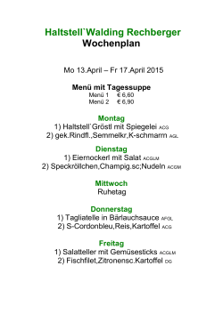 Haltstell`Walding Rechberger Wochenplan