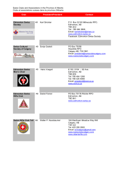 Swiss Clubs and Associations in the Province of Alberta Clubs et