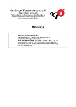 Hamburger Karate-Verband e.V. Mitteilung