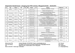 Terminplan Trainerlehrgang