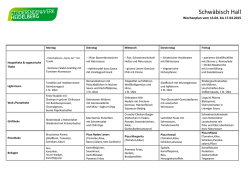 Der aktuelle Speiseplan der Betriebskantine