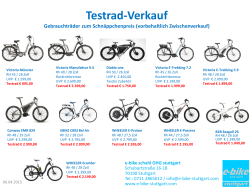 Testrad-Verkauf - e-bike schahl OHG stuttgart