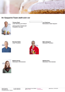 Ihr Gasparini-Team stellt sich vor
