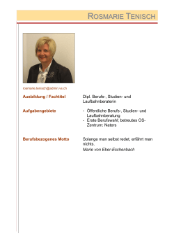 Rosmarie Tenisch, Berufsberaterin