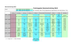 Jugend Trainingspl&auml;ne - Tennis Club Boostedt