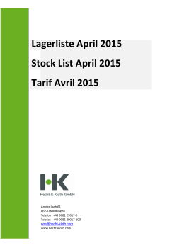 Lagerliste H&K April 2015