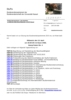 Einladung Studierendenparlament - (AStA) der Universität Kassel