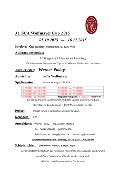31. SCA Wolfmayer Cup 2015 05.10.2015 -- 16.11 - Chess