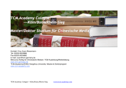Page 1 TCM Academy Cologne-‐-‐-‐Köln/Bonn/Rhein