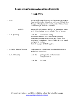 Bekanntmachungen Adventhaus Chemnitz 11.04.2015